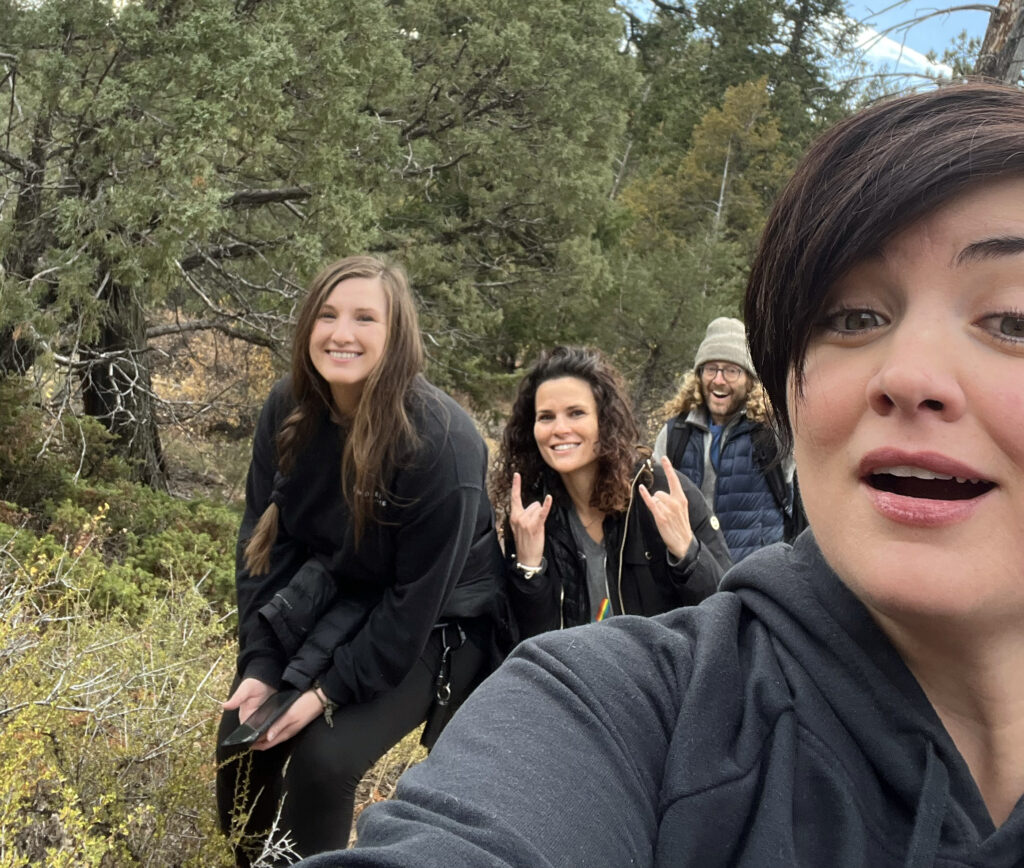 hiking with friends