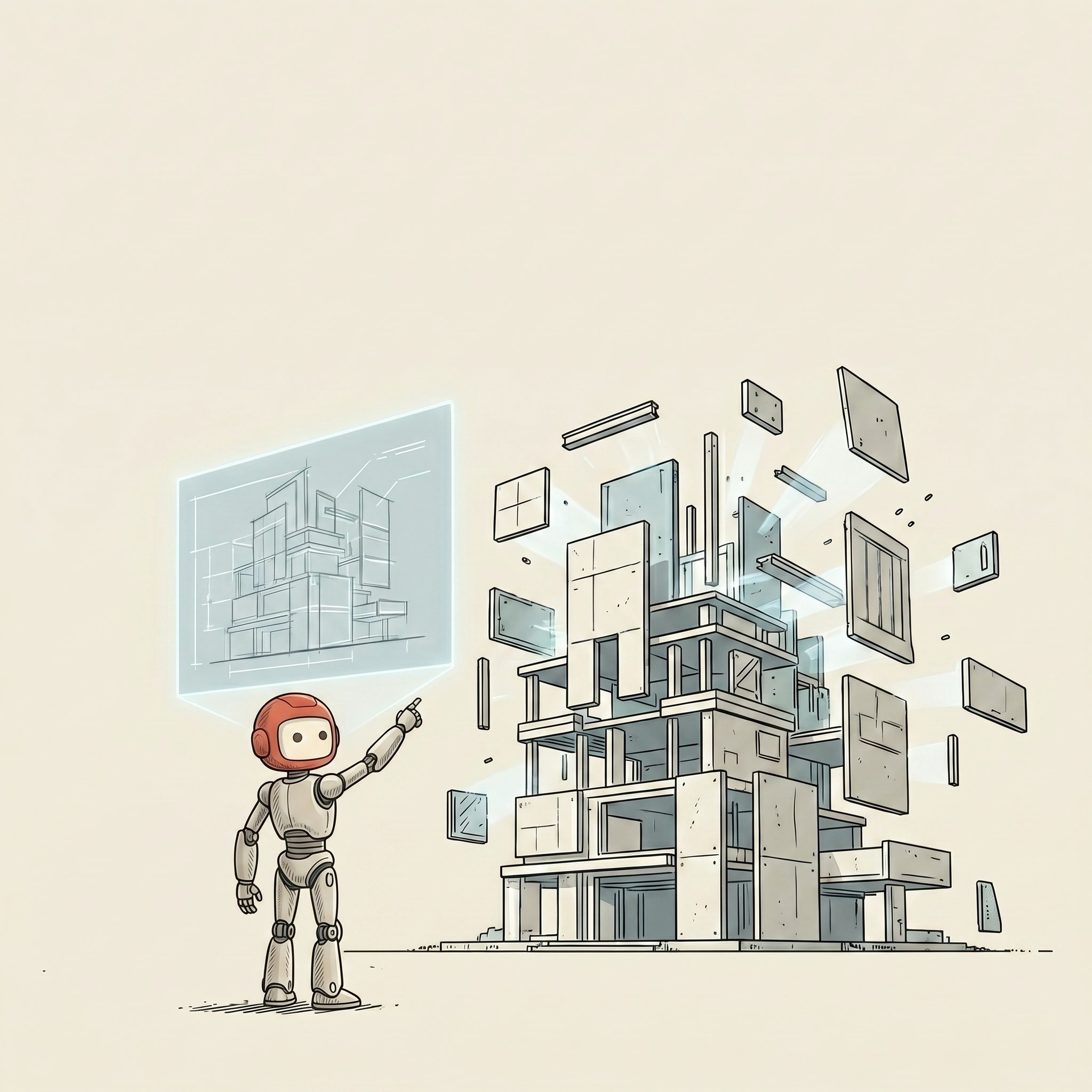 The Vibe Coding image kept the robot character but changed the scene completely.