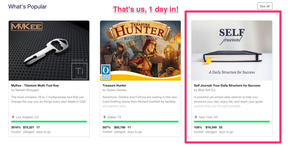 Kickstarter what's popular