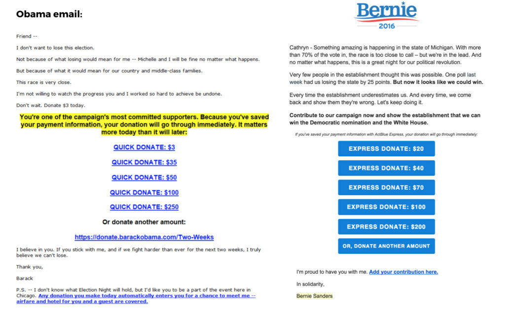 obama sanders email