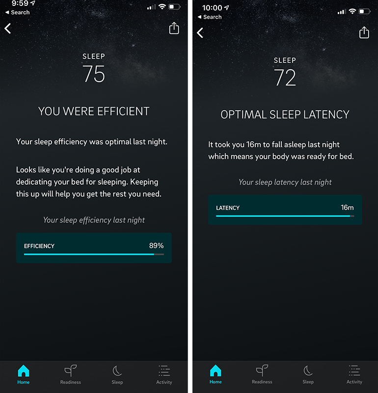 oura ring good nights data