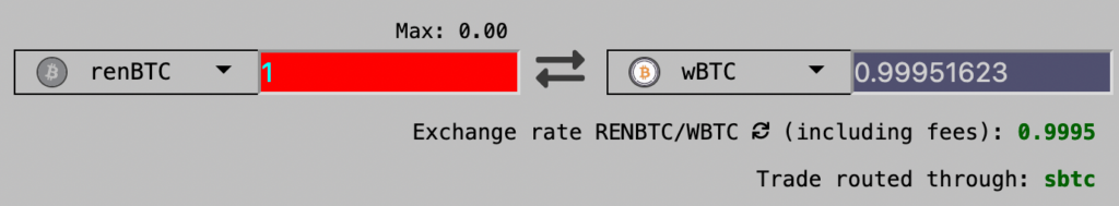 renBTC wBTC swap curve